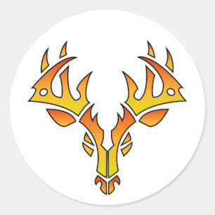 Tribal Deer (fire) stickers