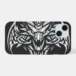 Tribal Demon Head Graphic by BurnsInHell iPhone 15 Case