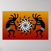Tribal Desert Sun Southwest Design Kokopelli