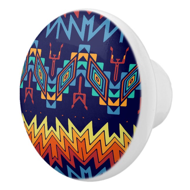 Tribal design abstract design ceramic knob (Right)