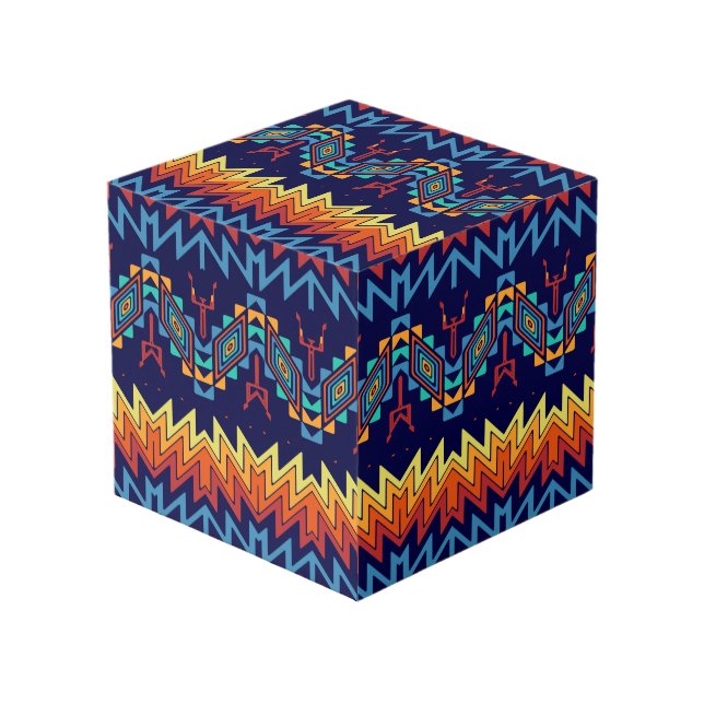 Tribal design abstract design cube (Front Angled)