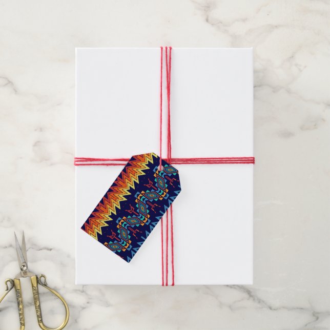 Tribal design abstract design gift tags (With Twine)