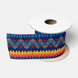 Tribal design abstract design satin ribbon