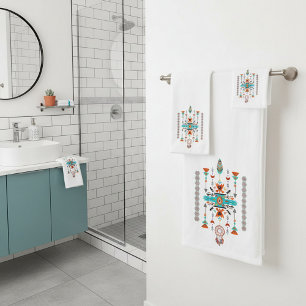 Tribal design bath towel set