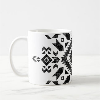 Tribal Design: Black White Hand-Drawn Coffee Mug