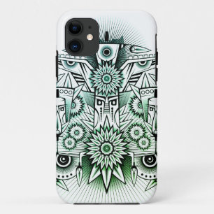 Tribal Design Green Tint iPhone 11 Case