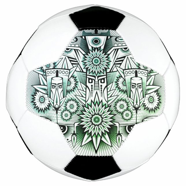 Tribal Design Green Tint Football (Front)