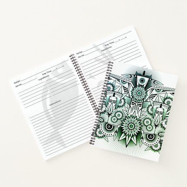 Tribal Design Green Tint Notebook (Inside)