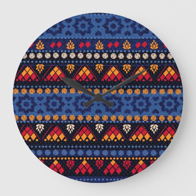 Tribal Design: Multifunctional Seamless Pattern. Large Clock (Front)