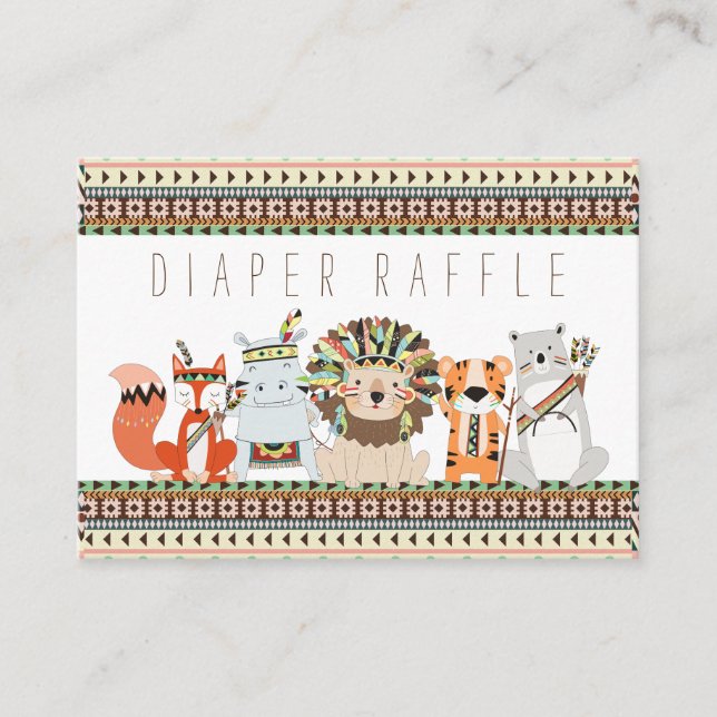Tribal Diaper Raffle Tickets Enclosure Card (Front)