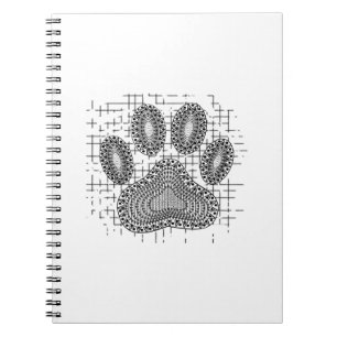 Tribal Dog Paw Print On Distressed Background Notebook