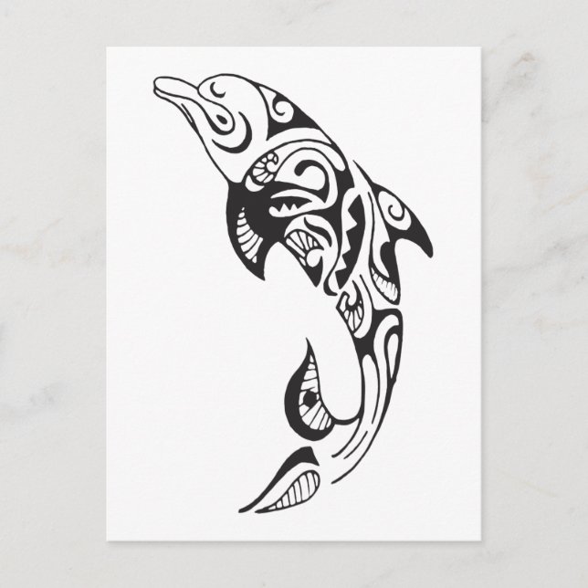 Tribal Dolphin Postcard (Front)