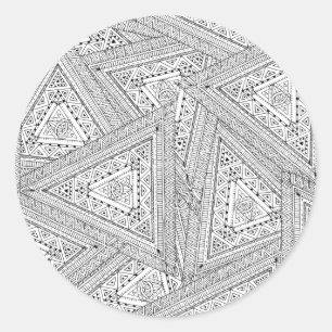 Tribal Doodle 2 Classic Round Sticker