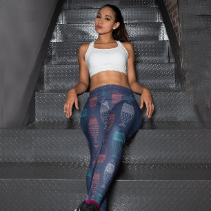 Tribal Doodle Fish Capri Leggings