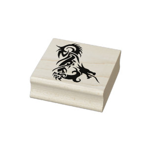 tribal dragon art stamp