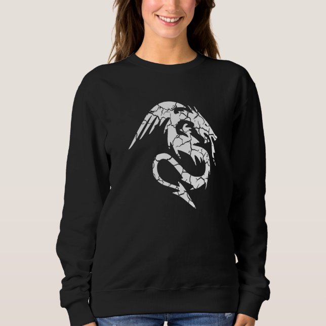 Tribal Dragon Distressed Sweatshirt (Front)