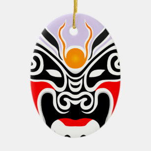 Tribal Dragon Mask Ceramic Tree Decoration