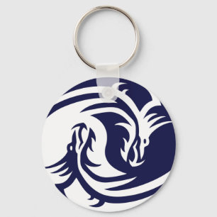 Tribal Dragons Yin Yang (Customisable) Key Ring