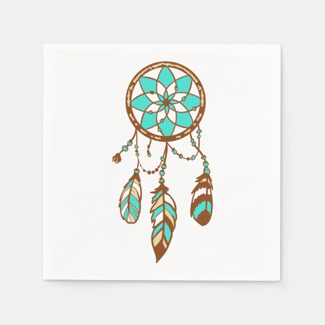 Tribal Dream Catcher Native American Wedding Party Napkin (Front)