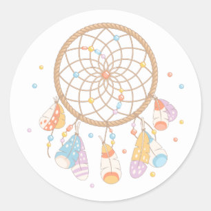 Tribal Dreamcatcher Boho Baby Classic Round Sticker