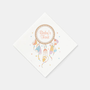 Tribal Dreamcatcher Boho Baby First 1st Birthday Napkin