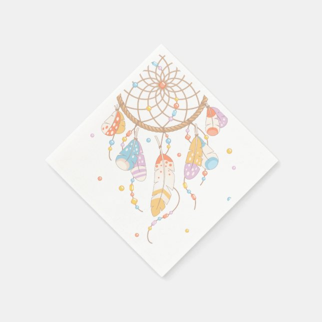 Tribal Dreamcatcher Boho Baby Napkin (Corner)