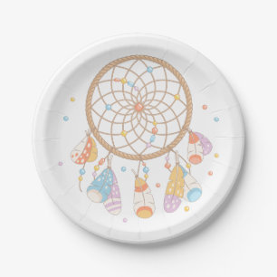 Tribal Dreamcatcher Boho Baby Paper Plate