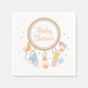 Tribal Dreamcatcher Boho Baby Shower Napkin