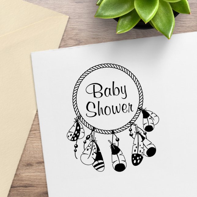 Tribal Dreamcatcher Boho Baby Shower Rubber Stamp (Creator Uploaded)