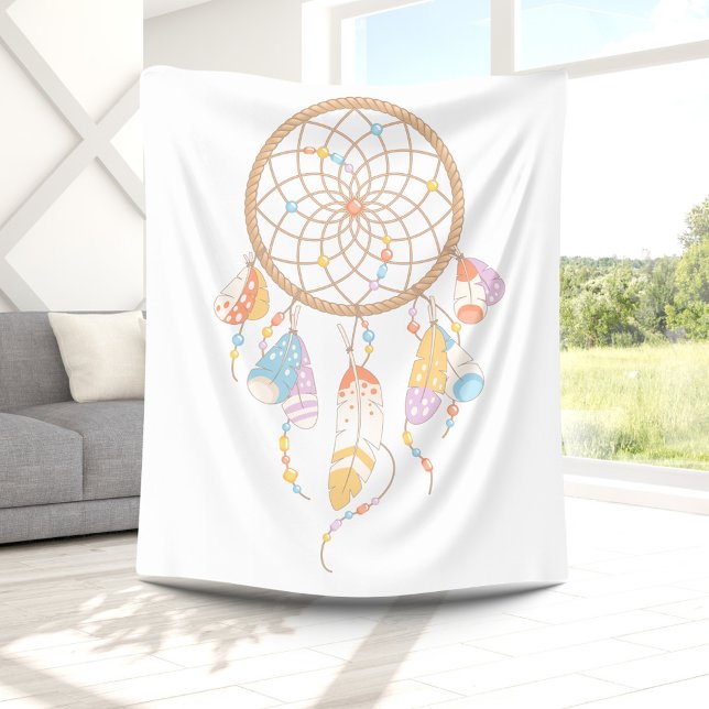 Tribal Dreamcatcher Boho Fleece Blanket (Creator Uploaded)