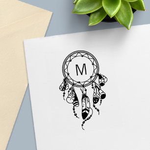 Tribal Dreamcatcher Boho Monogram Self-inking Stamp