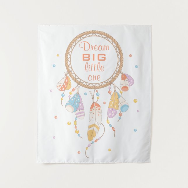 Tribal Dreamcatcher Boho Quote Tapestry (Front)