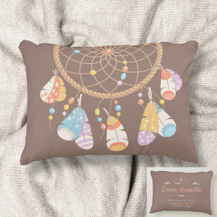 Tribal Dreamcatcher New Baby Name Birth Keepsake Decorative Cushion
