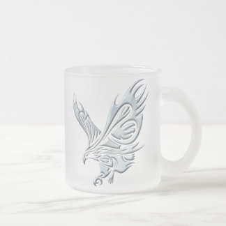 Tribal Eagle Frosted Glass Coffee Mug