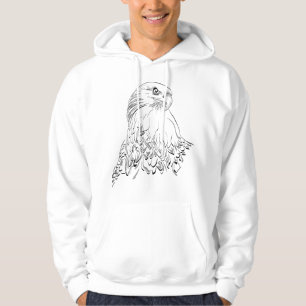 Tribal Eagle in Flight – Bold Black Silhouette  Hoodie