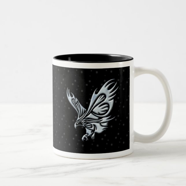 Tribal Eagle Two-Tone Coffee Mug (Right)
