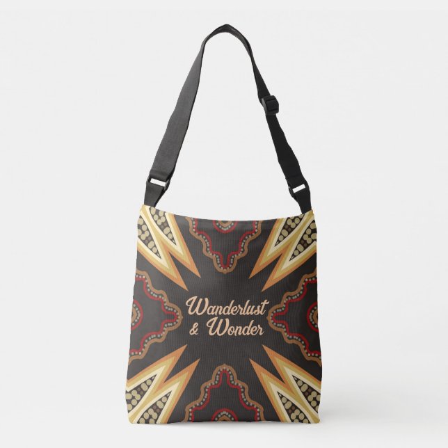Tribal Earth Energy Inspirational Words Crossbody Bag (Front)