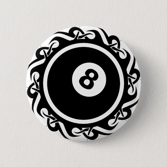tribal eightball 6 cm round badge (Front)