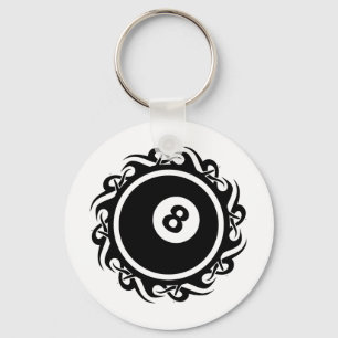 tribal eightball key ring