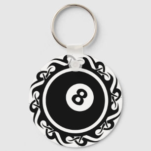 tribal eightball key ring