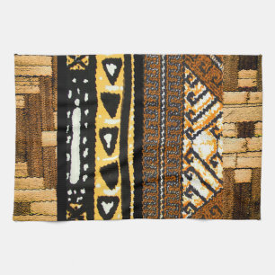 Tribal Elegance: Woven Symbolism Tea Towel