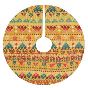 Tribal elements, versatile seamless pattern. brushed polyester tree skirt