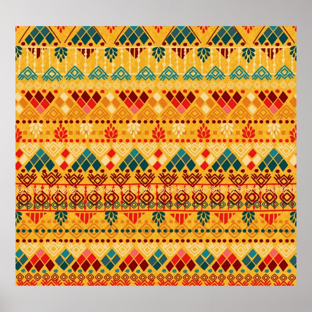 Tribal elements, versatile seamless pattern. poster (Front)
