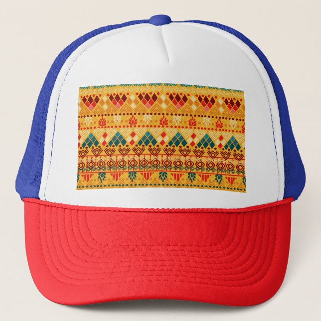 Tribal elements, versatile seamless pattern. trucker hat (Front)