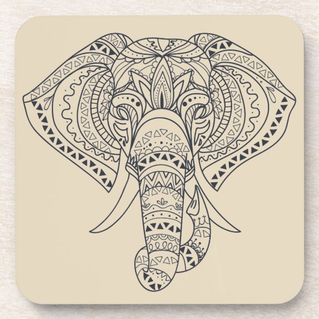 Tribal elephant African animal art Coaster (Front)
