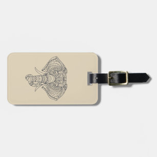 Tribal elephant African animal art Luggage Tag