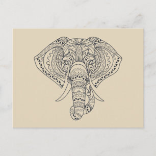 Tribal elephant African animal art Postcard