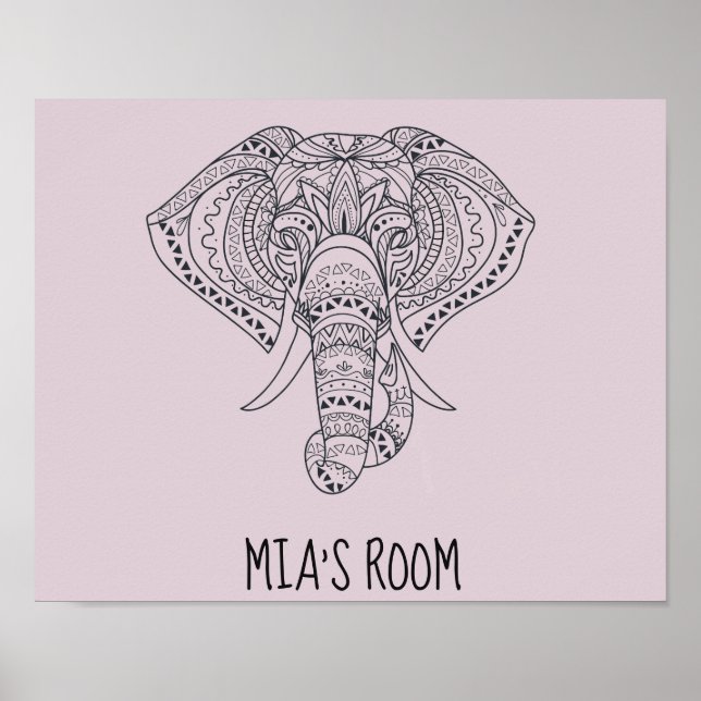 Tribal elephant African animal art Poster (Front)