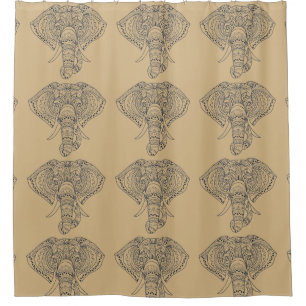 Tribal elephant African animal art Shower Curtain