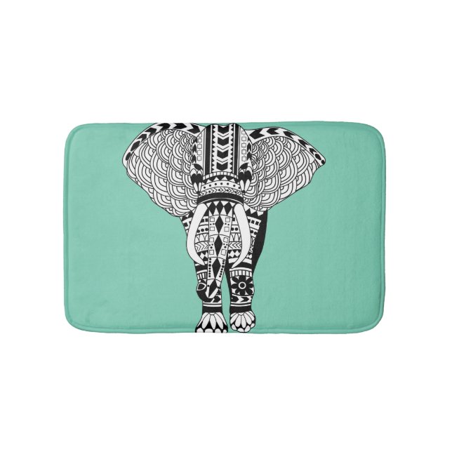 Tribal Elephant Bath Mat (Front)